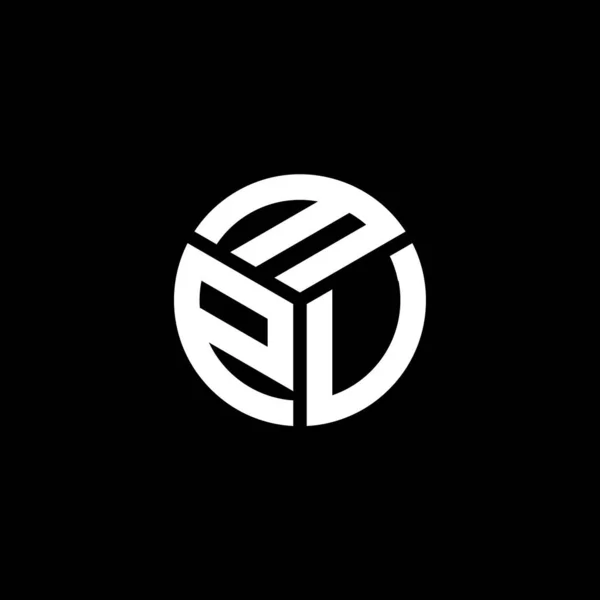 Mpu Brev Logotyp Design Svart Bakgrund Mpu Kreativa Initialer Brev — Stock vektor
