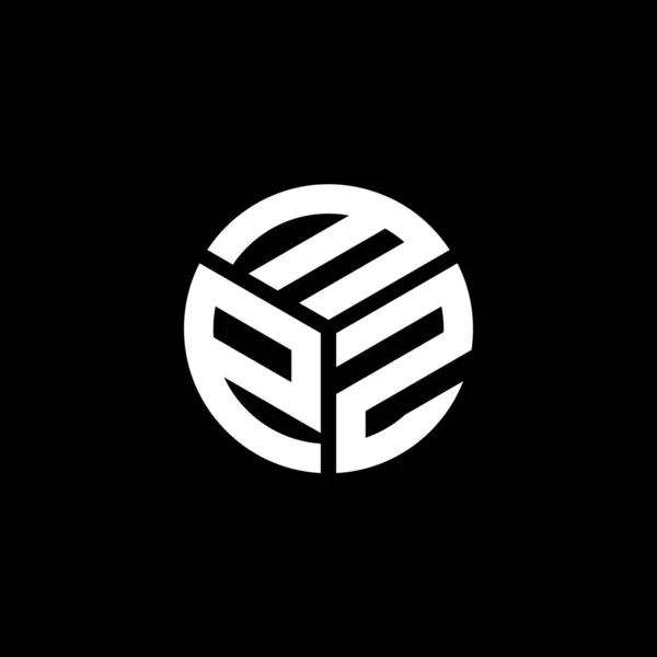 Siyah Arkaplanda Mpz Harf Logosu Tasarımı Mpz Yaratıcı Harfler Logosu — Stok Vektör