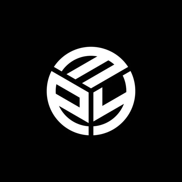 Mpy Literă Logo Design Fundal Negru Mpy Creativ Iniţiale Litera — Vector de stoc