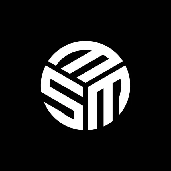 Msm Letter Logo Design Black Background Msm Creative Initials Letter — Stock Vector