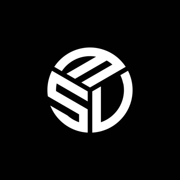Siyah Arka Planda Msv Harf Logosu Tasarımı Msv Yaratıcı Harflerin — Stok Vektör