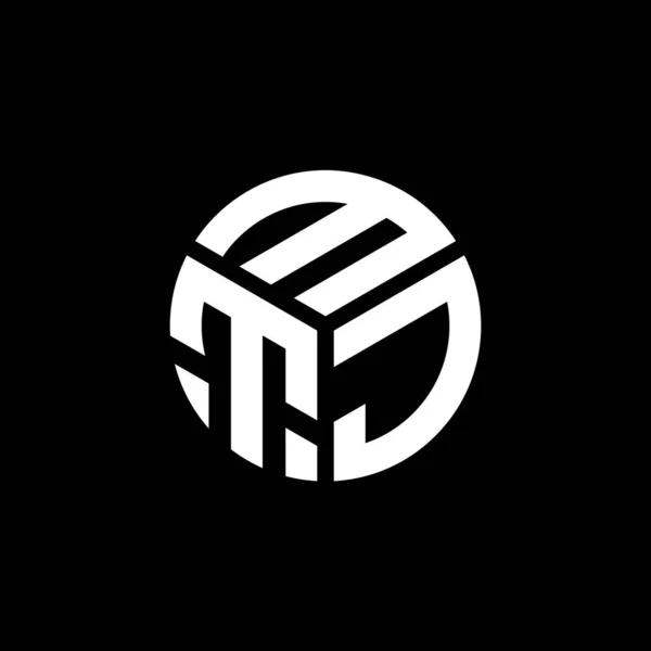 Logo Mtj Disegno Lettera Sfondo Nero Mtj Creativo Iniziali Lettera — Vettoriale Stock