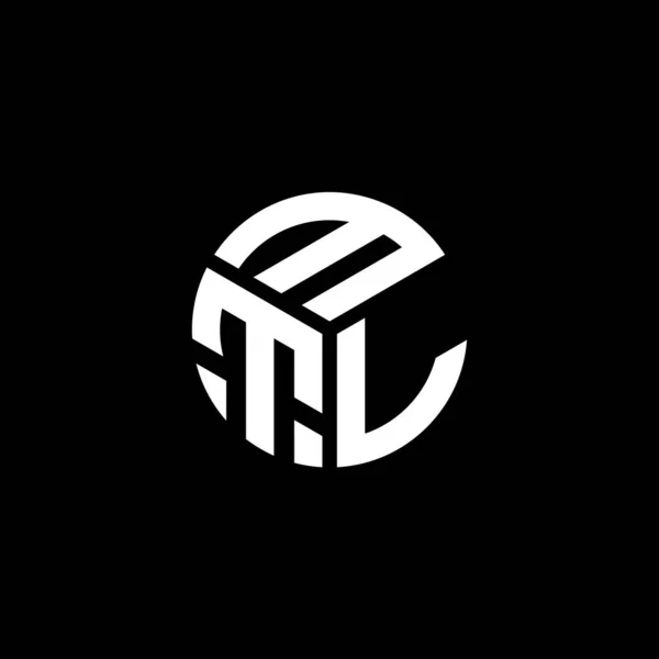 Logo Mtl Disegno Lettera Sfondo Nero Mtl Creativo Iniziali Lettera — Vettoriale Stock