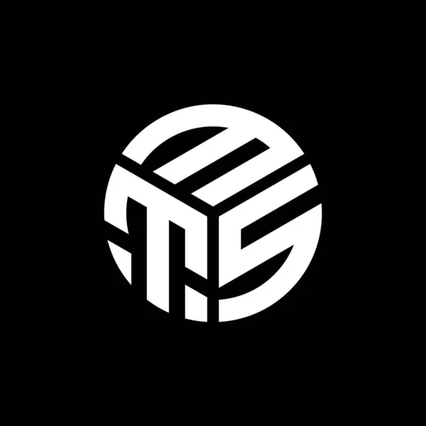 Diseño Del Logotipo Letra Mts Sobre Fondo Negro Mts Iniciales — Vector de stock