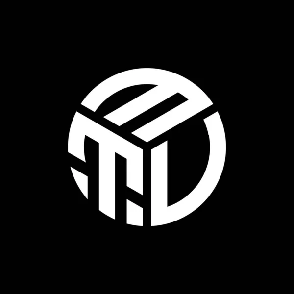 Diseño Del Logotipo Letra Mtu Sobre Fondo Negro Mtu Iniciales — Vector de stock