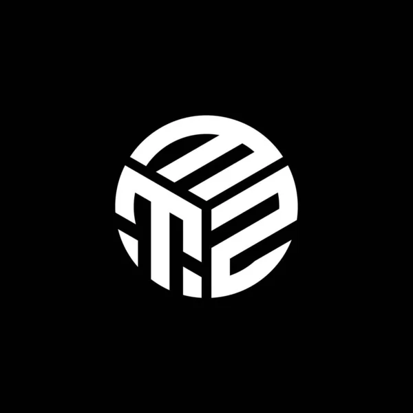 Diseño Del Logotipo Letra Mtz Sobre Fondo Negro Mtz Iniciales — Vector de stock