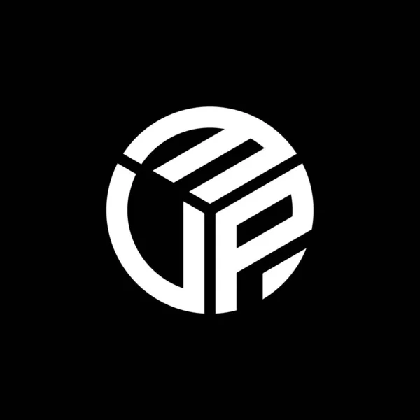 Projekt Logo Litery Mup Czarnym Tle Mup Twórcze Inicjały Koncepcja — Wektor stockowy
