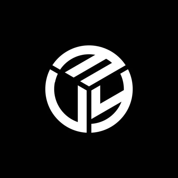 Projekt Logo Litery Muy Czarnym Tle Muy Twórcze Inicjały Koncepcja — Wektor stockowy