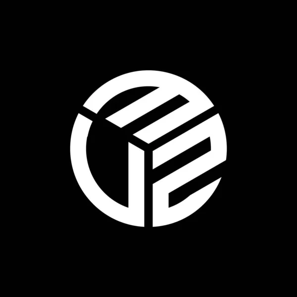 Diseño Del Logotipo Letra Muz Sobre Fondo Negro Muz Iniciales — Archivo Imágenes Vectoriales