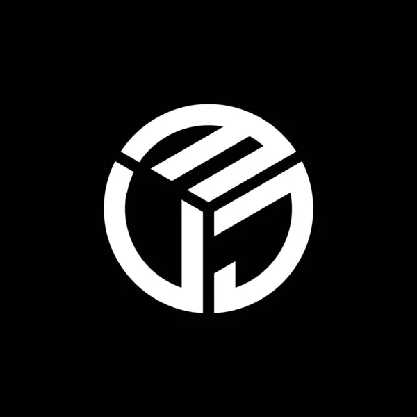 Siyah Arka Planda Mvj Harf Logosu Tasarımı Mvj Yaratıcı Harflerin — Stok Vektör
