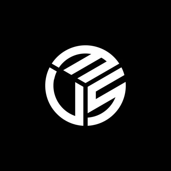 Mvs Design Logotipo Carta Fundo Preto Mvs Iniciais Criativas Conceito — Vetor de Stock