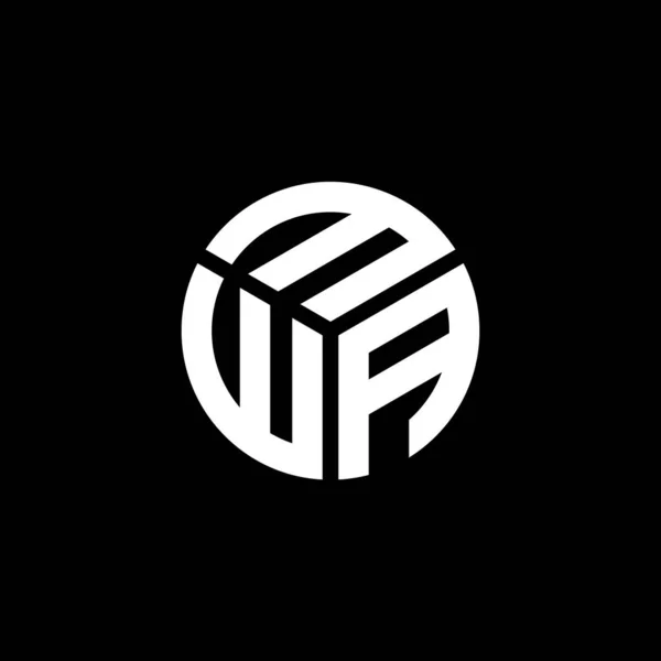 Mwa Logo Ontwerp Zwarte Achtergrond Mwa Creatieve Initialen Letter Logo — Stockvector