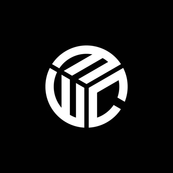 Projekt Logo Litery Mwc Czarnym Tle Mwc Twórcze Inicjały Koncepcja — Wektor stockowy