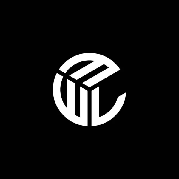 Дизайн Логотипа Mwl Чёрном Фоне Концепция Логотипа Инициалами Mwl Дизайн — стоковый вектор