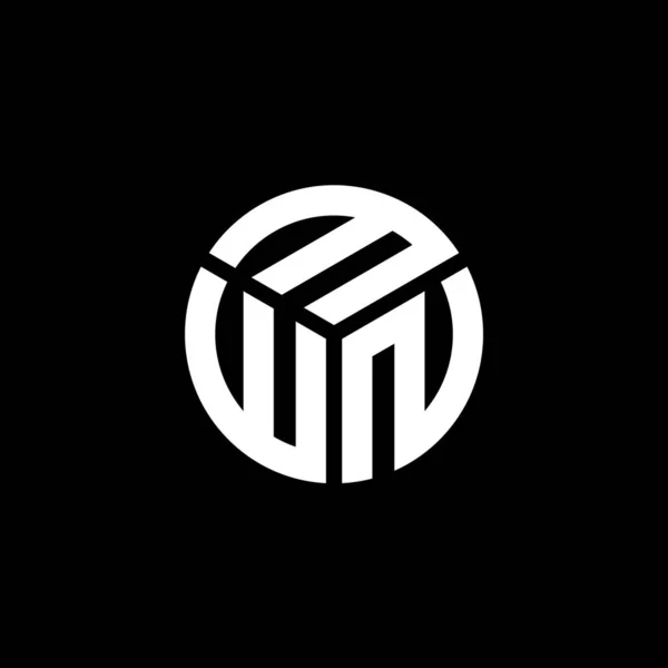Σχεδιασμός Λογότυπου Γραμμάτων Mwn Μαύρο Φόντο Δημιουργικά Αρχικά Mwn Έννοια — Διανυσματικό Αρχείο