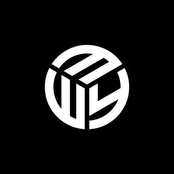 Mwy Carta Logotipo Design Fundo Preto Mwy Iniciais Criativas Conceito — Vetor de Stock
