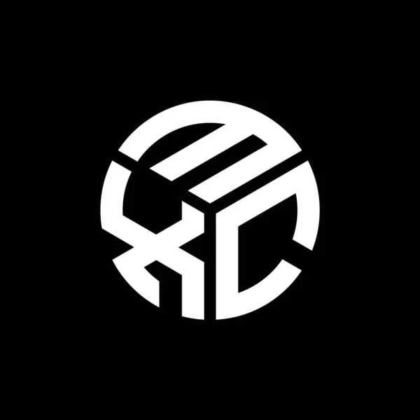 Σχεδιασμός Λογότυπου Γραμμάτων Mxc Μαύρο Φόντο Mxc Δημιουργική Αρχικά Γράμμα — Διανυσματικό Αρχείο