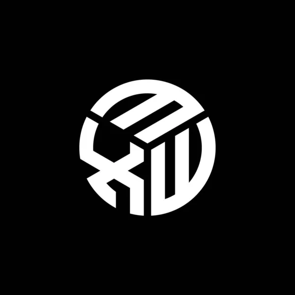 Diseño Del Logotipo Letra Mxw Sobre Fondo Negro Mxw Iniciales — Archivo Imágenes Vectoriales