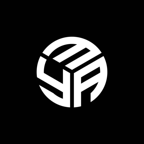 Mya Lettre Logo Design Sur Fond Noir Mya Initiales Créatives — Image vectorielle