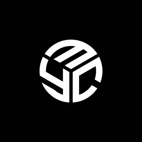 Дизайн Логотипа Буквы Myc Черном Фоне Концепция Логотипа Инициалами Myc — стоковый вектор