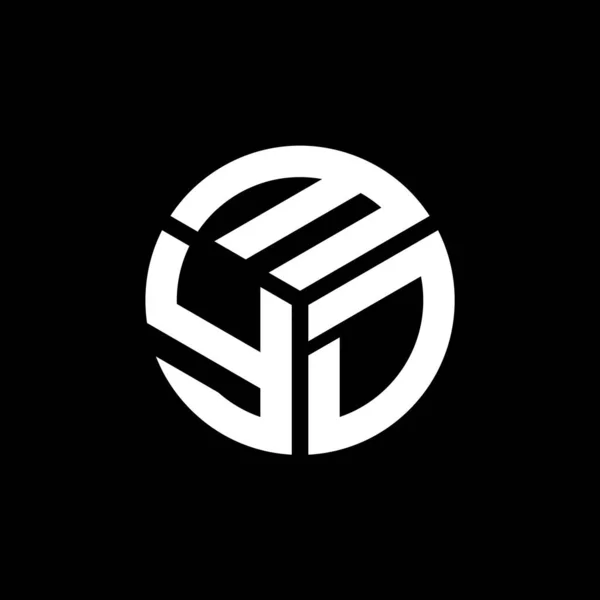 Літерний Дизайн Логотипу Myd Чорному Тлі Творчі Ініціали Myd Мають — стоковий вектор