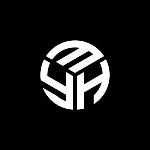 Myh Lettre Logo Design Sur Fond Noir Myh Initiales Créatives — Image vectorielle