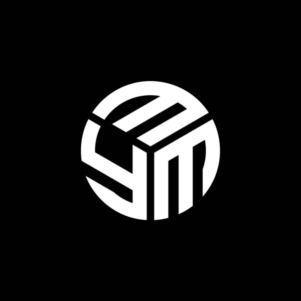 Desain Logo Huruf Mym Pada Latar Belakang Hitam Inisial Kreatif - Stok Vektor