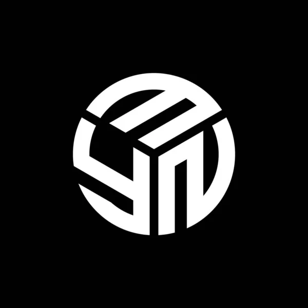 Logo Myn Sfondo Nero Myn Creativo Iniziali Lettera Logo Concetto — Vettoriale Stock