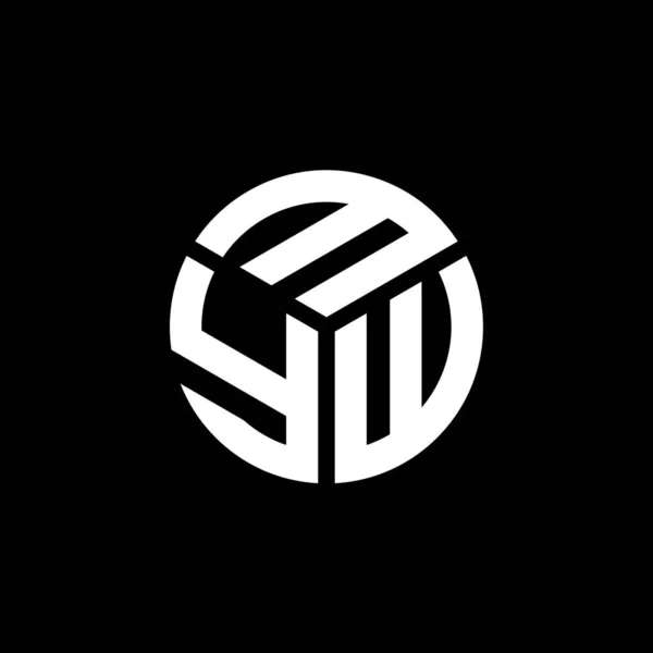 Дизайн Логотипа Myw Чёрном Фоне Концепция Логотипа Инициалами Myw Дизайн — стоковый вектор