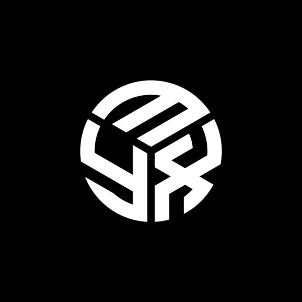Logo Desain Huruf Myx Pada Latar Belakang Hitam Inisial Kreatif - Stok Vektor