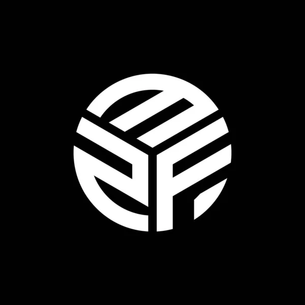 Logo Desain Huruf Mzf Pada Latar Belakang Hitam Inisial Kreatif - Stok Vektor