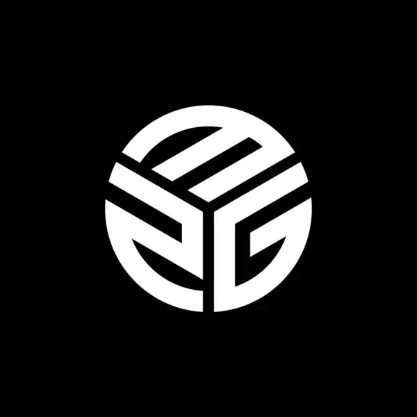 Diseño Del Logotipo Letra Mzg Sobre Fondo Negro Mzg Iniciales — Vector de stock