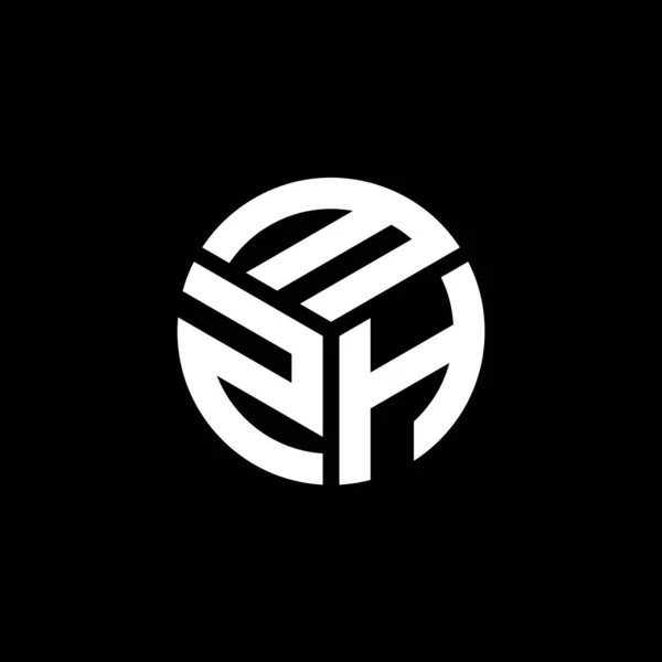 Mzh Lettre Logo Design Sur Fond Noir Mzh Initiales Créatives — Image vectorielle
