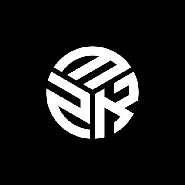 Mzk Buchstabe Logo Design Auf Schwarzem Hintergrund Mzk Kreative Initialen — Stockvektor