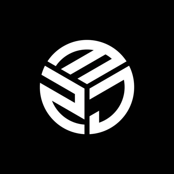 Logo Desain Huruf Mzj Pada Latar Belakang Hitam Inisial Kreatif - Stok Vektor