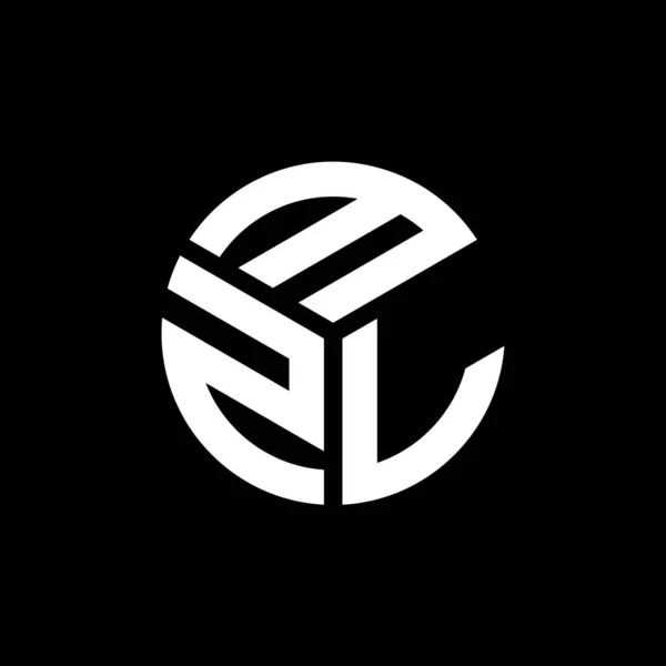 Diseño Del Logotipo Letra Mzl Sobre Fondo Negro Mzl Iniciales — Vector de stock
