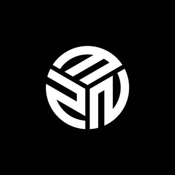 Σχεδιασμός Λογότυπου Γραμμάτων Mzn Μαύρο Φόντο Mzn Δημιουργική Αρχικά Γράμμα — Διανυσματικό Αρχείο