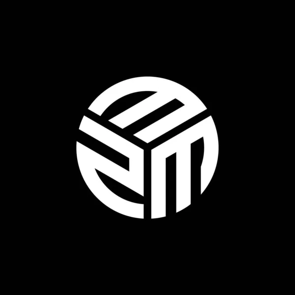 Desain Logo Huruf Mzm Pada Latar Belakang Hitam Inisial Kreatif - Stok Vektor