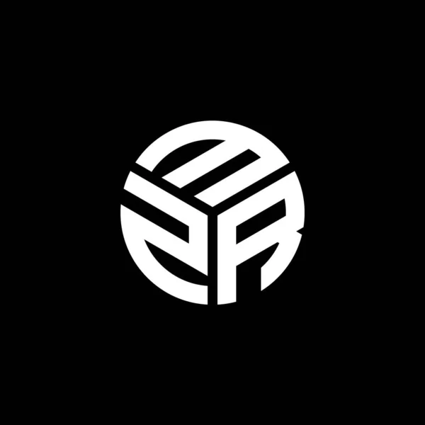Diseño Del Logotipo Letra Mzr Sobre Fondo Negro Mzr Iniciales — Vector de stock