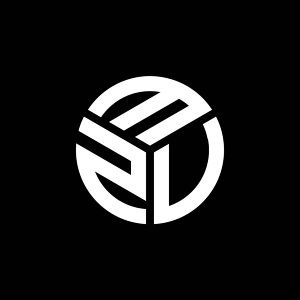 Logo Mzv Disegno Lettera Sfondo Nero Mzv Creativo Iniziali Lettera — Vettoriale Stock