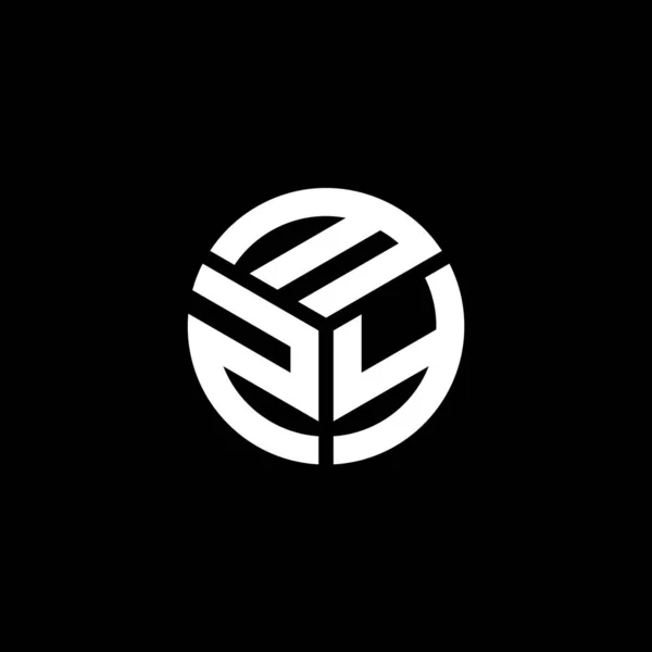 Diseño Del Logotipo Letra Mzy Sobre Fondo Negro Mzy Iniciales — Archivo Imágenes Vectoriales