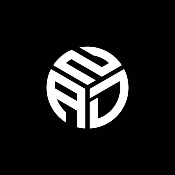 Design Logotipo Carta Nad Fundo Preto Nad Iniciais Criativas Conceito — Vetor de Stock