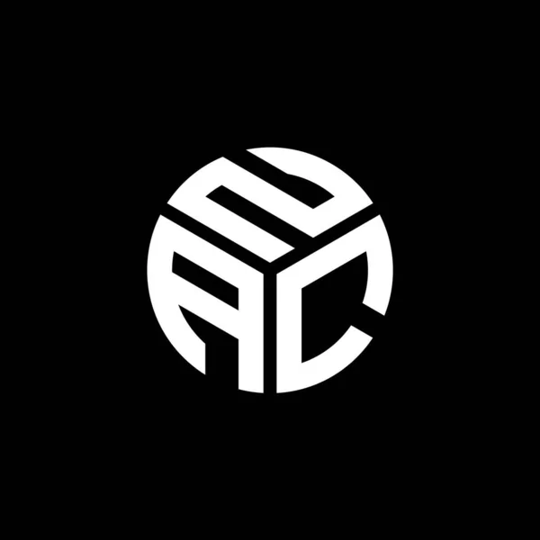 Logo Della Lettera Nac Sfondo Nero Ideazione Del Logo Della — Vettoriale Stock