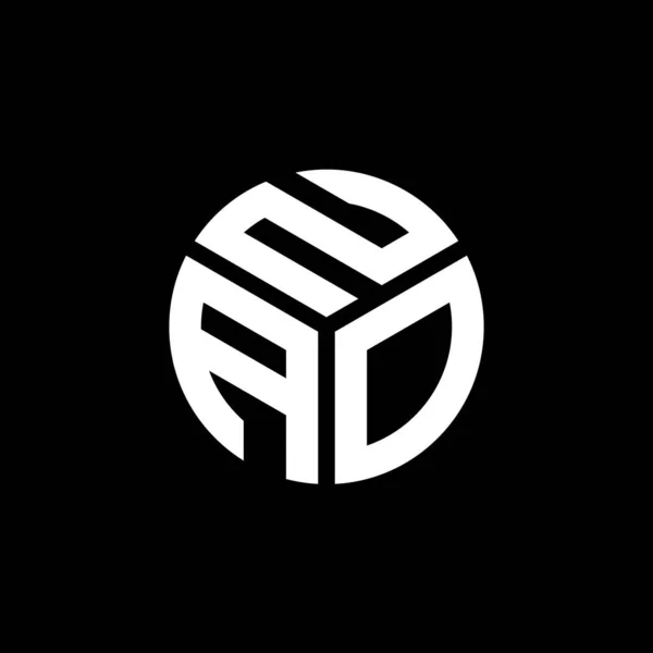 Siyah Arka Planda Nao Harfi Logo Tasarımı Nao Yaratıcı Harf — Stok Vektör