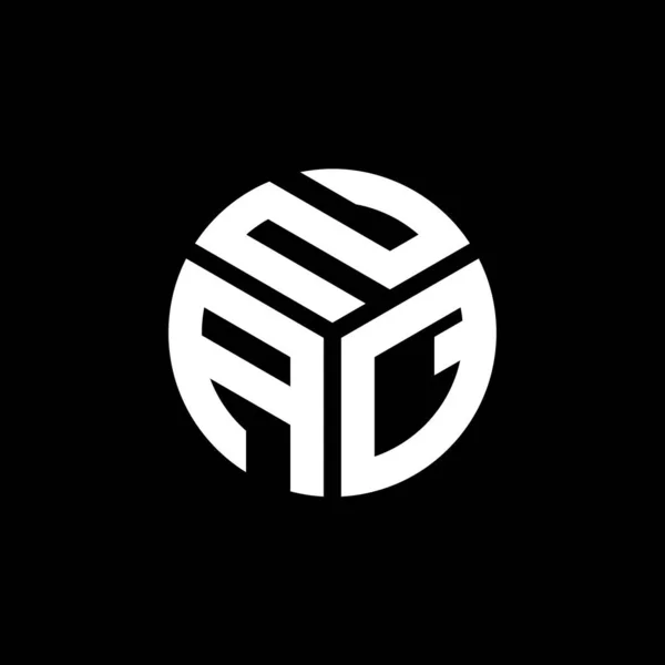 Naq Design Logotipo Carta Fundo Preto Naq Iniciais Criativas Conceito — Vetor de Stock