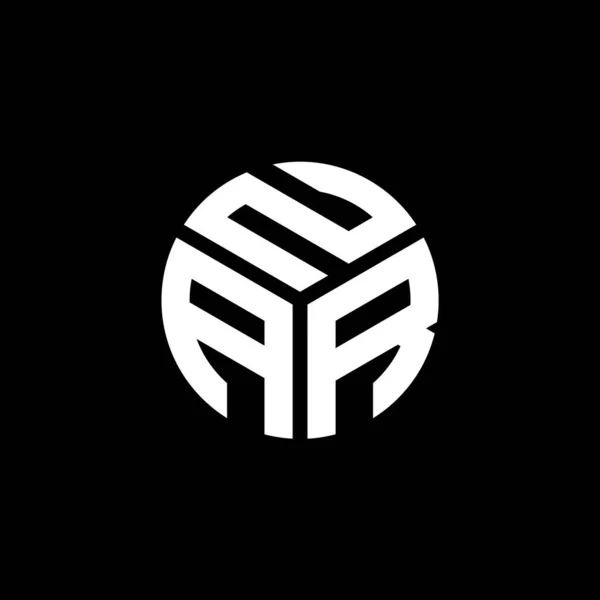 Logo Della Lettera Nar Sfondo Nero Nar Creativo Iniziali Lettera — Vettoriale Stock