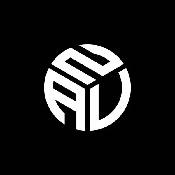 Nau Logo Ontwerp Zwarte Achtergrond Nau Creatieve Initialen Letter Logo — Stockvector