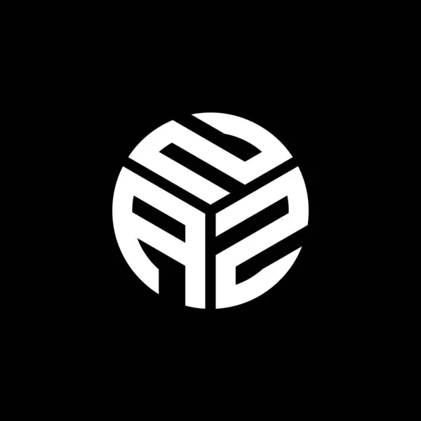 Siyah Arka Planda Naz Harfi Logo Tasarımı Naz Yaratıcı Harf — Stok Vektör