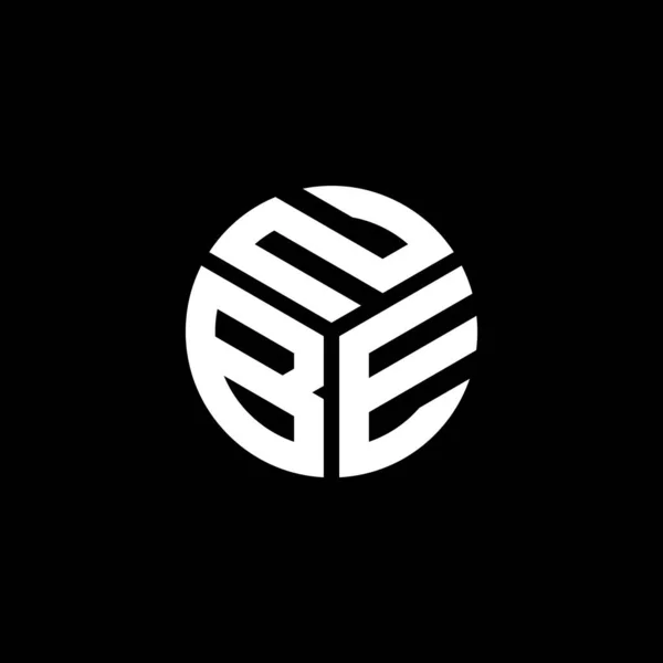Nbe Logo Ontwerp Zwarte Achtergrond Nbe Creatieve Initialen Letter Logo — Stockvector