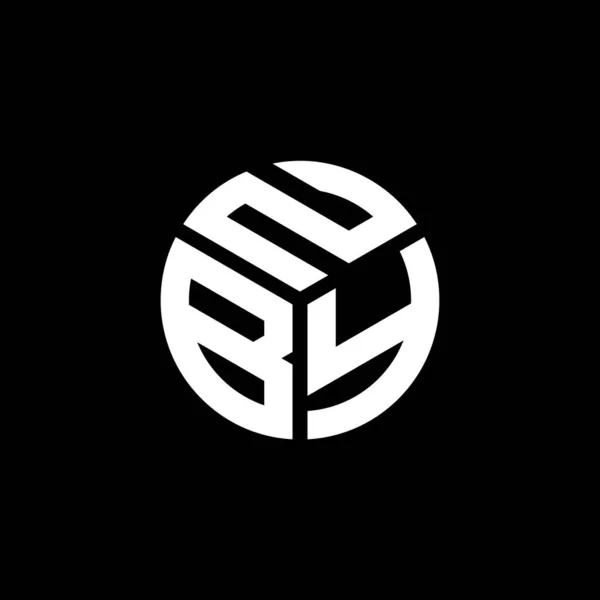 Siyah Arka Planda Nby Harfi Logo Tasarımı Nby Yaratıcı Harflerin — Stok Vektör